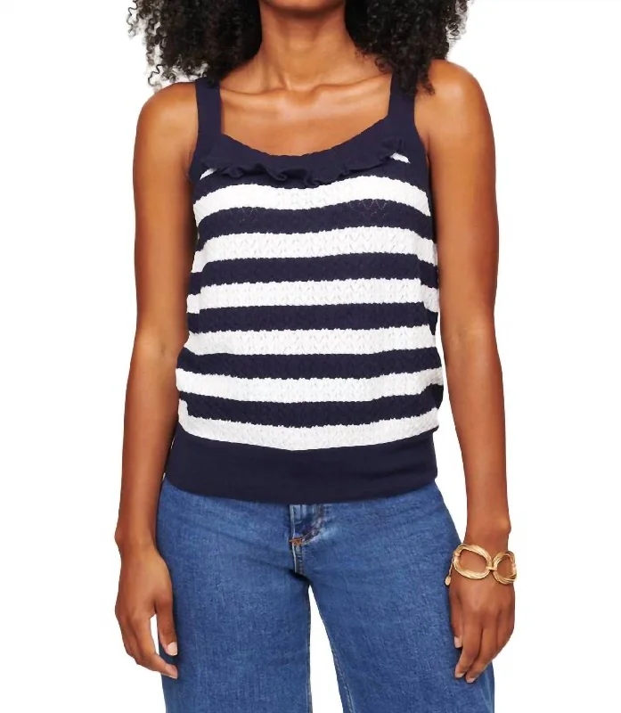 Factory Direct Sale Ella Pointelle Cami Top In Midnight Multi