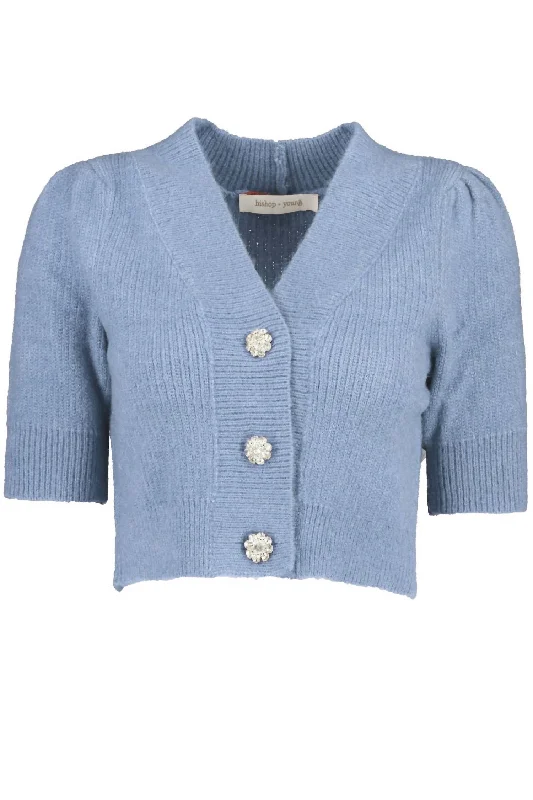 Deep Discounts Emerson Crop Sweater In Pacific