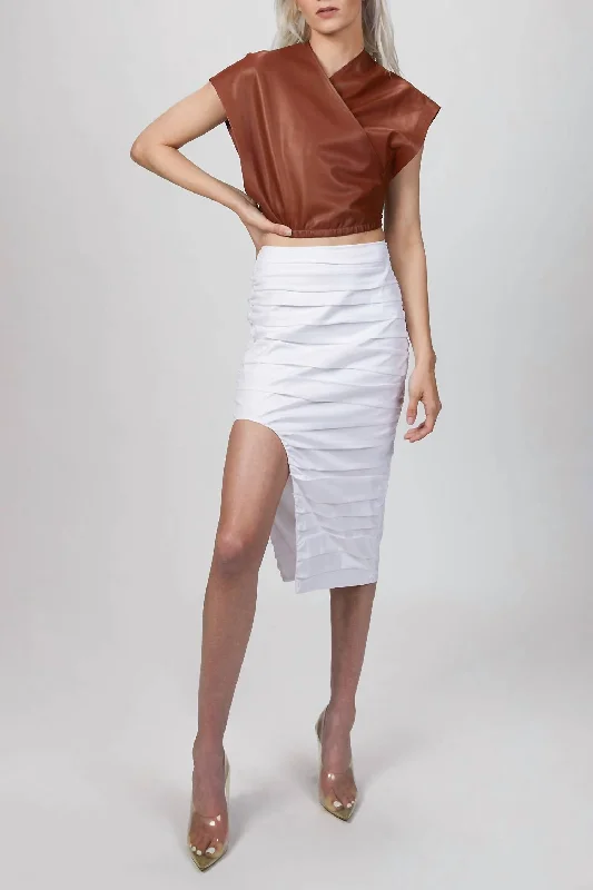 Price Reduction Envelope Leather Top In Feral Earth