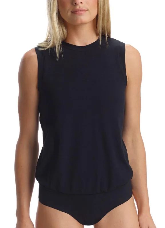 Grand Opening Sale Essential Cotton Muscle Bodysuit In Black