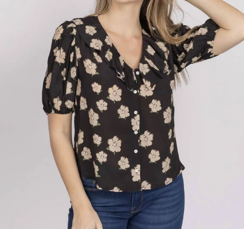 Super Sale Faye Blouse In Black Floaral