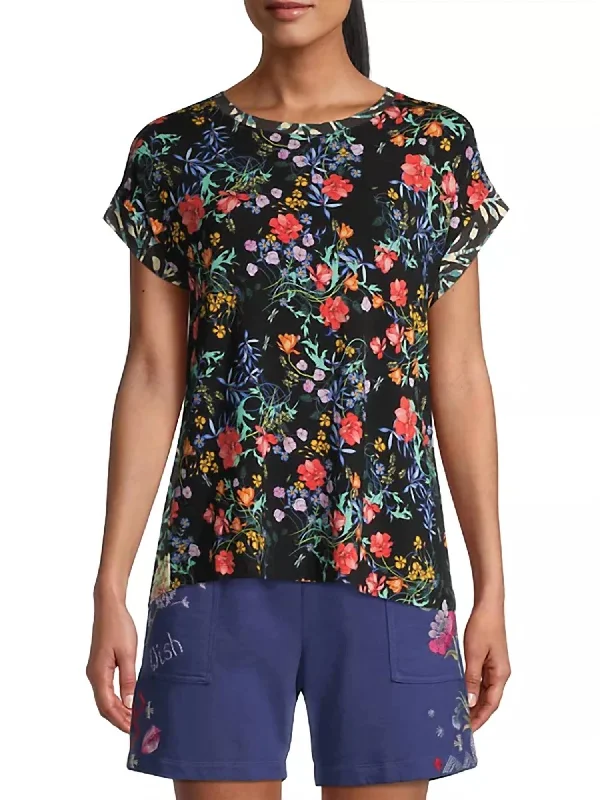 Price Reduction Floral Kashim Relaxed Tee In Black