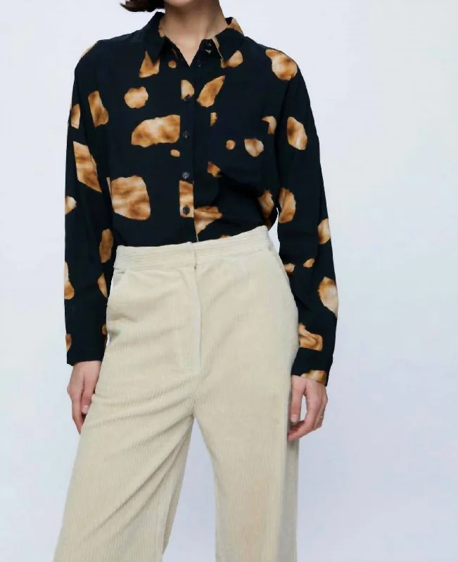 Super Sale Fluid Shirt In Black And Brown