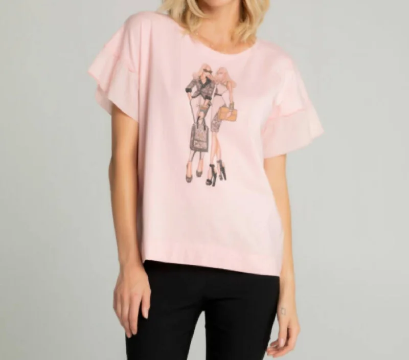 Super Bargain Friends Ruffle Sleeve In Pink