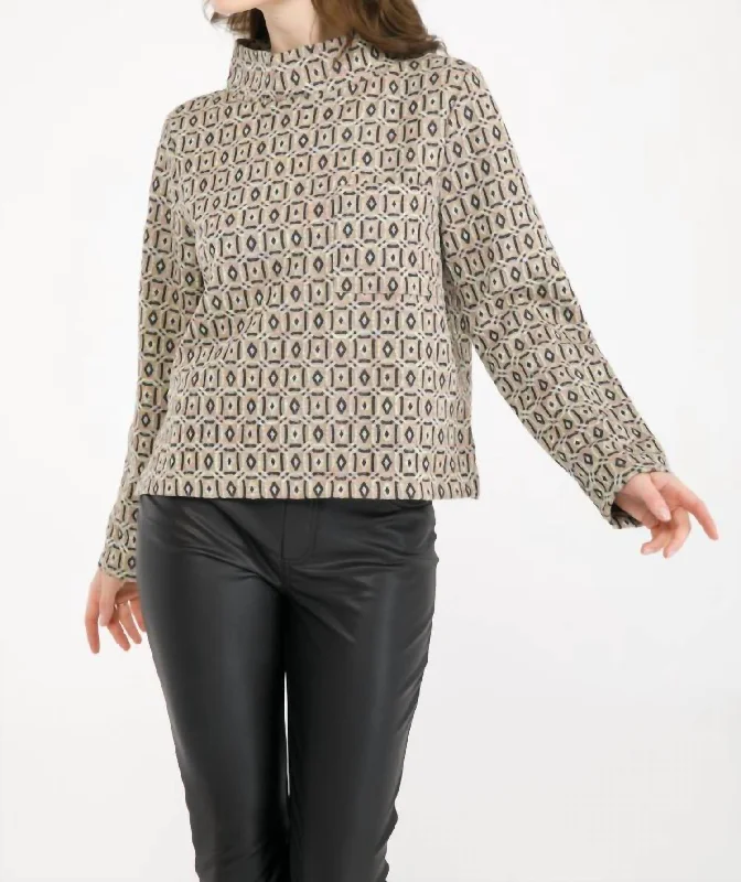 Bargain Bin Funnel Neck Top In Chandelier