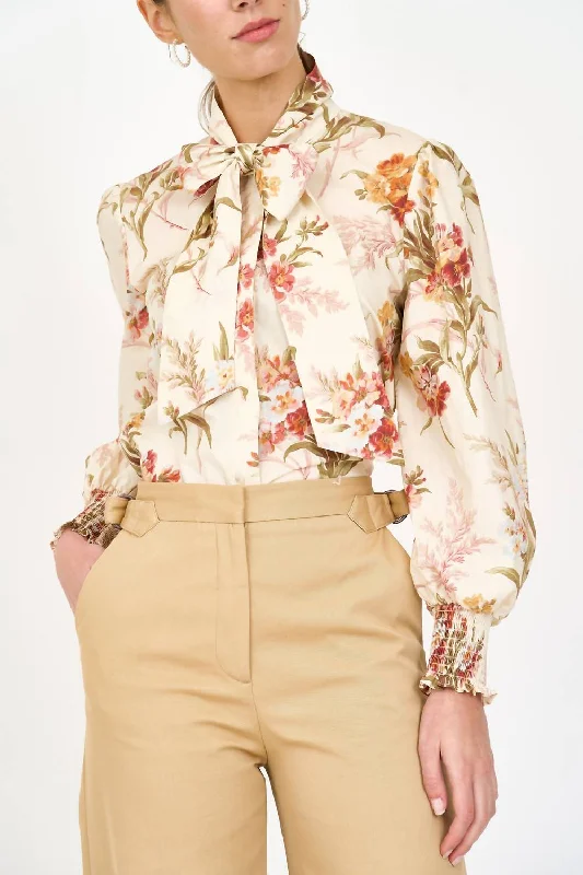 Deal Dash Georgia Blouse In Ivory Brocade