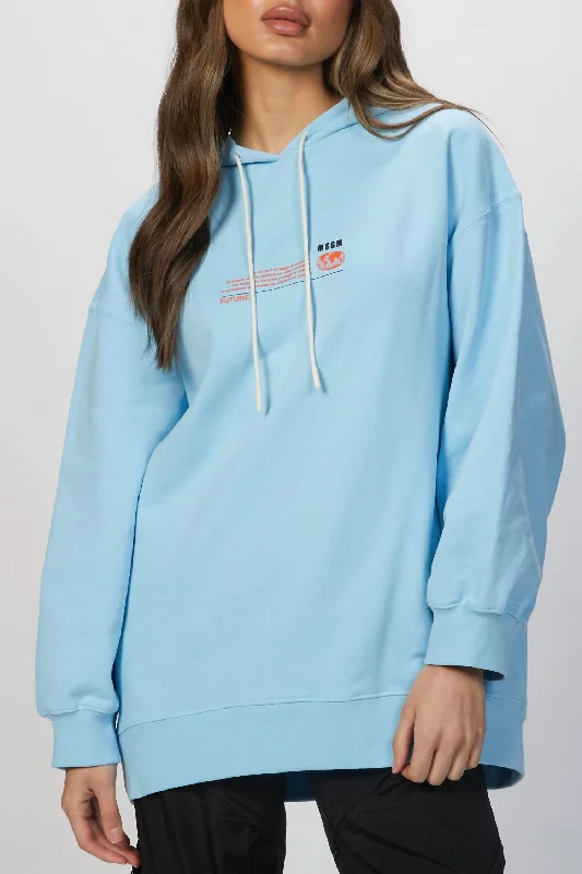 Exclusive Deal Graphic-Print Drawstring Hoodie In Light Blue