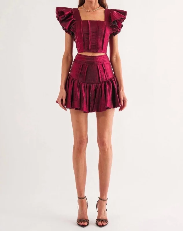 Today’s Special Hailey Flutter Sleeve Top In Red