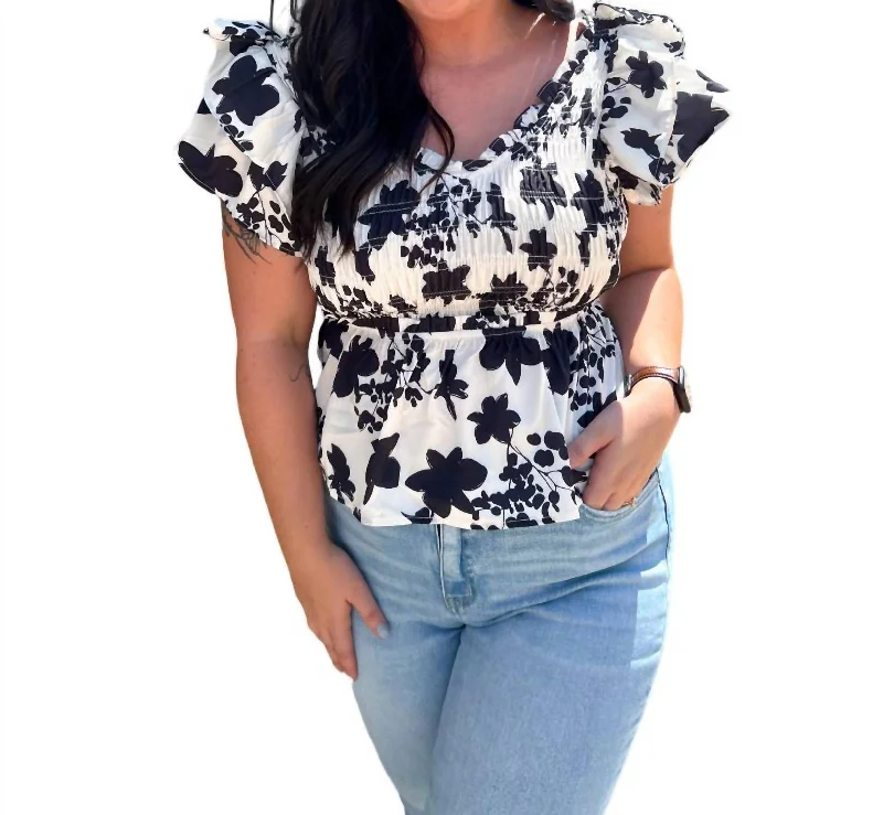 The Best Prices Harper Blouse In Off White/black Mix