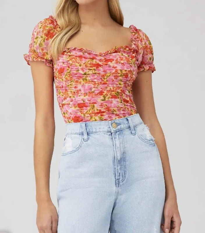 Big Discounts Helena Top In Pink Multi Floral