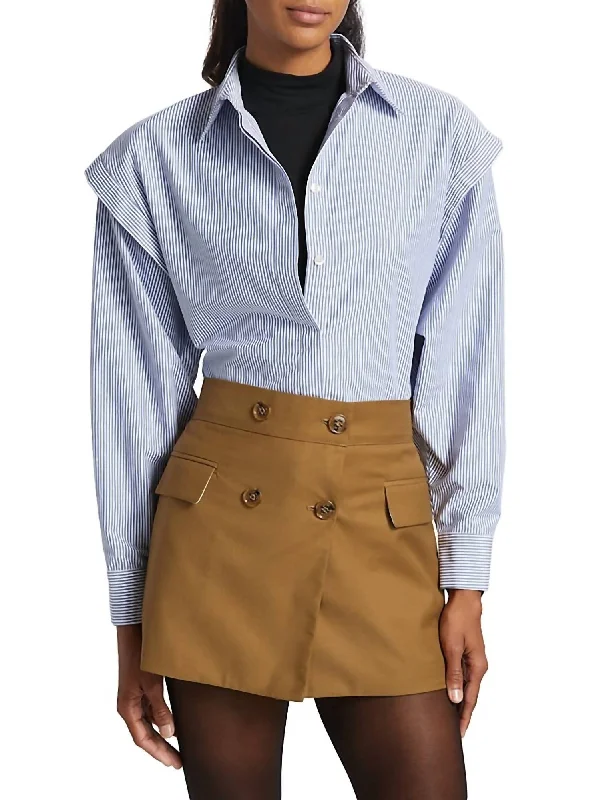 Clearance Event Helga Top In Blue Stripe