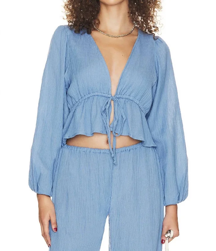 Incredible Offers Jacques Top In Chambray Blue