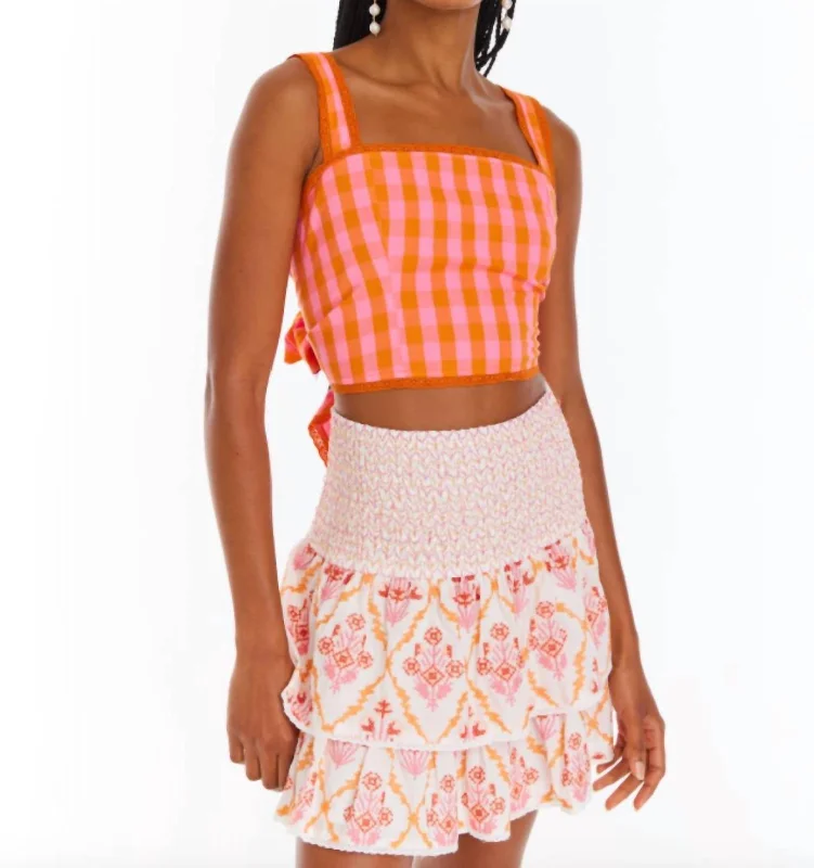 Hurry In Juliet Crop Top In Orange
