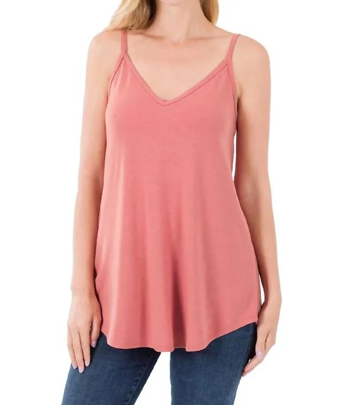 Limited Quantity Kaylin Reversible Tank In Dusty Rose