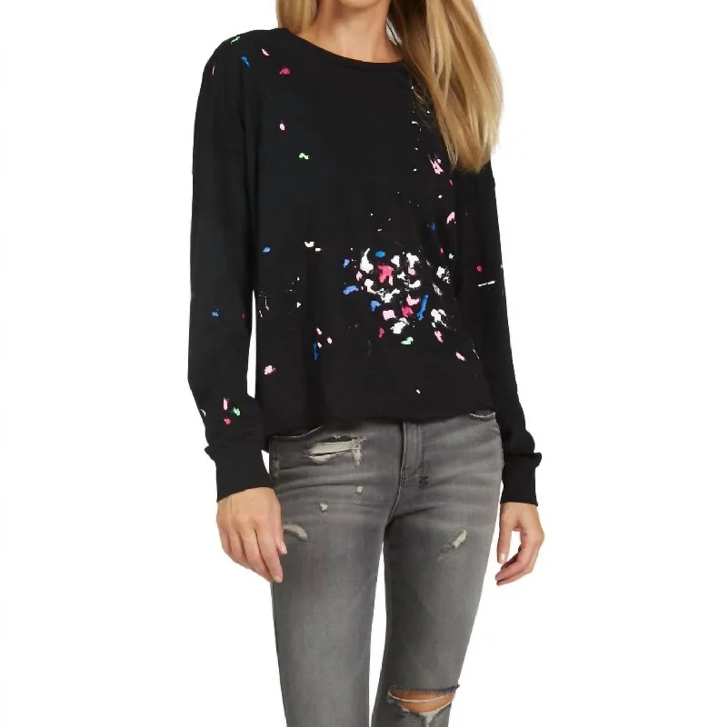 Special Savings Keegan Crop Tee In Black/confetti Splatter