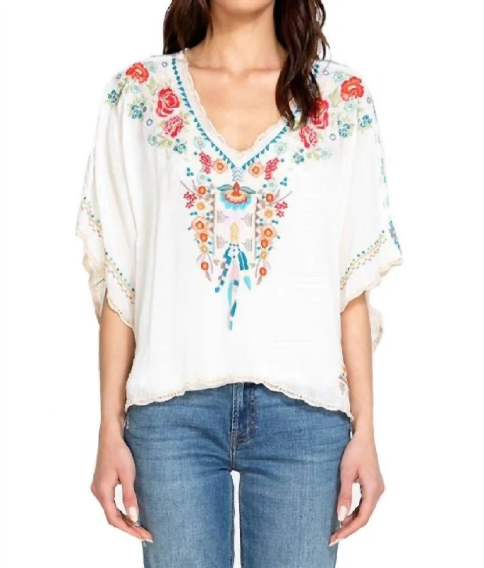 Lowest Price Klarah Print Blouse In White Multi