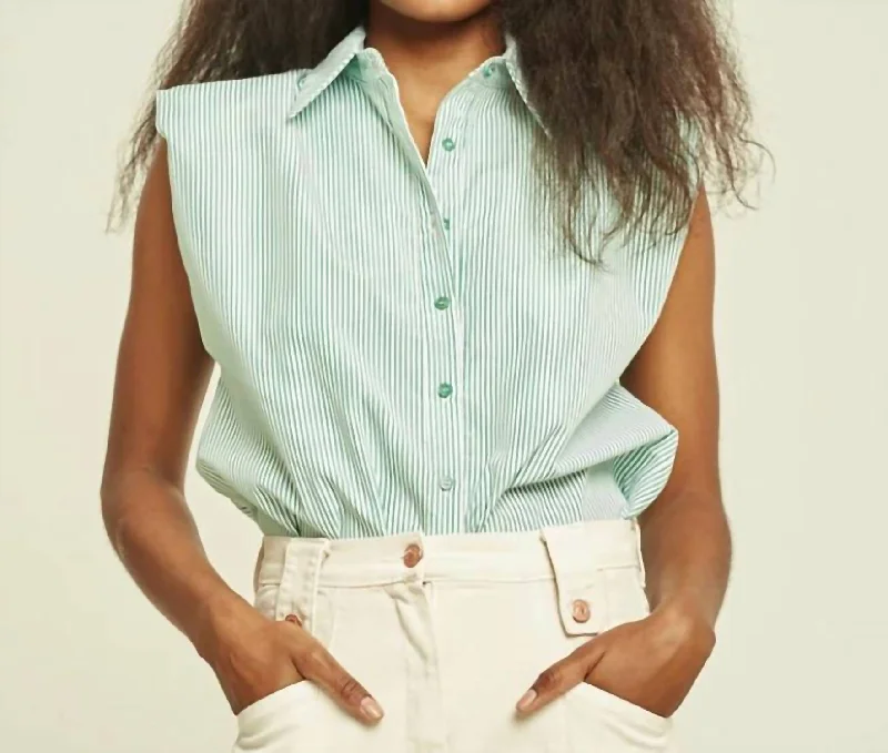New Arrival Koko Shirt In White/green