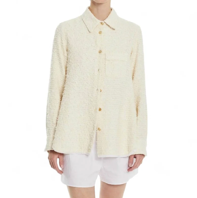Best Deals Kristy Shirt In White Wash Tweed