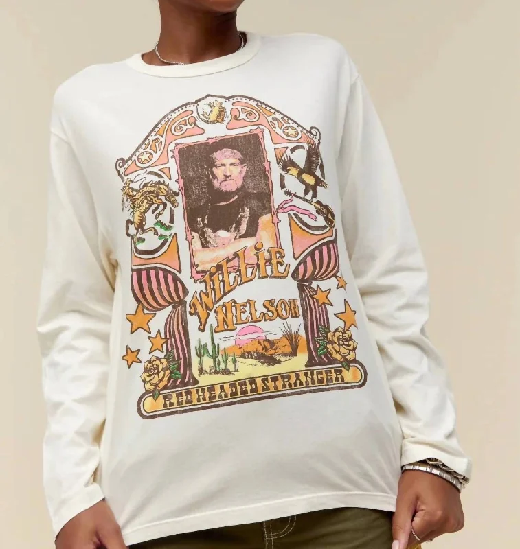 Act Fast La Willie Nelson Red Headed Stranger Tee In White
