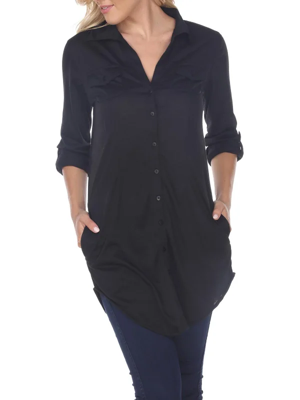 Today’s Deal Lakota Womens Stretch Polyester Button-Down Top