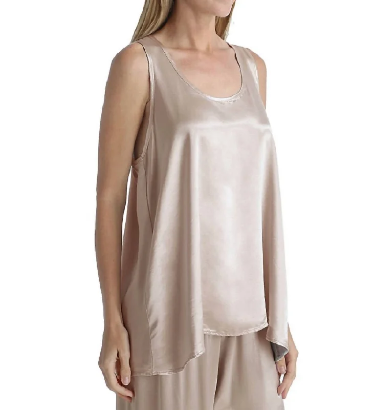 Savings Spectacular Laura Satin Racerback Tank In Taupe