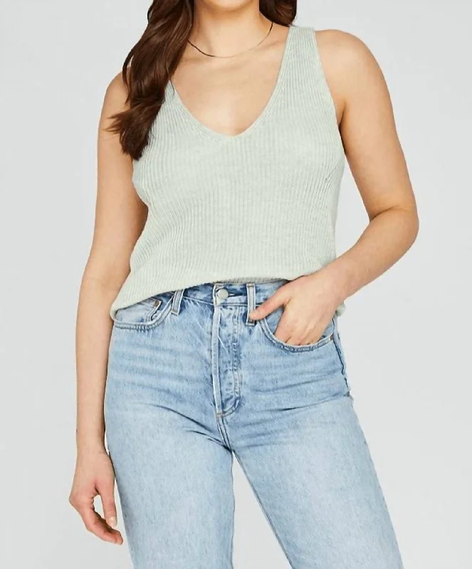 Act Fast Lisette Tank In Mist Green