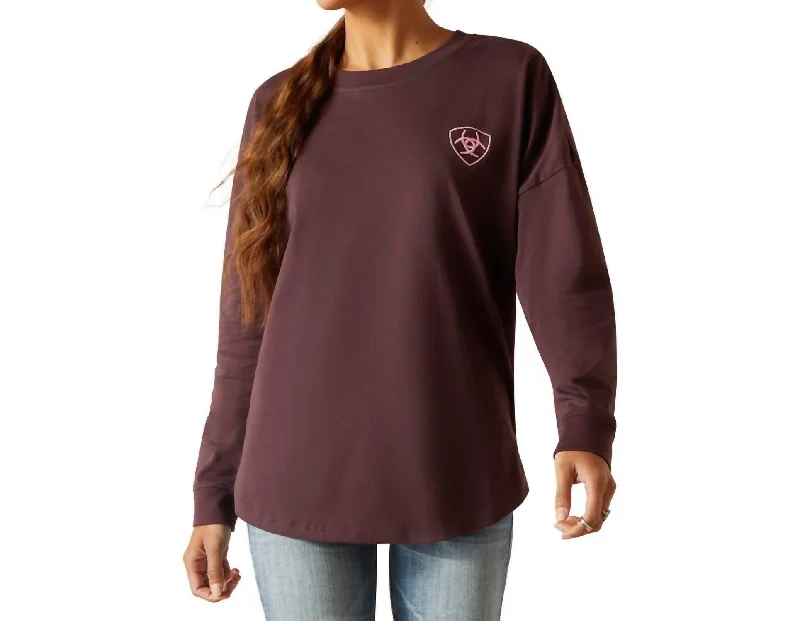 Savings Bonanza Long Sleeve Tee In Clove Brown