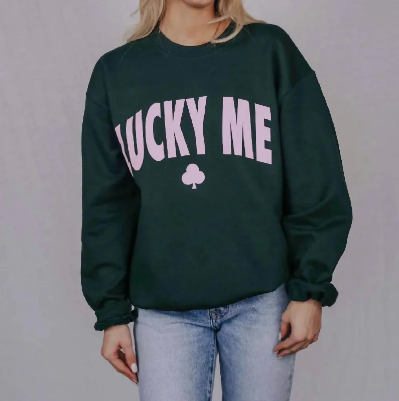 Price Drop Lucky Me, Lucky You Crewneck In Green