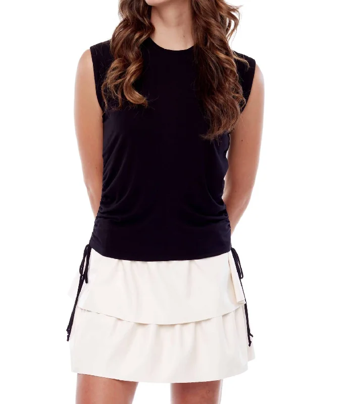 Factory Direct Sale Madison Ivy Drawstring Sleeveless Top In Black