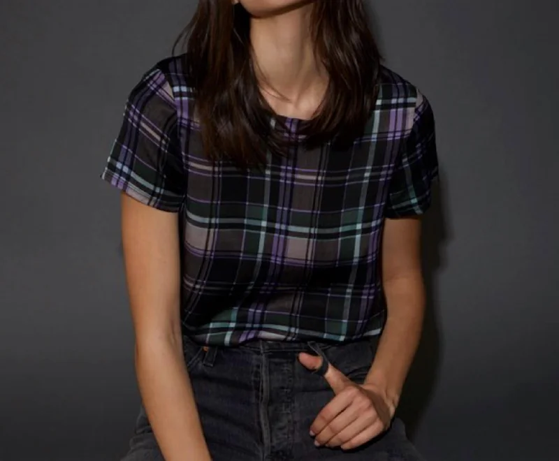Don’t Miss Out Marin Plaid Boxy Crop Top In Multi