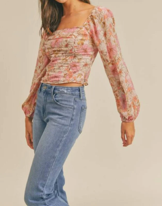 Early Access Mauve Multi Floral Top