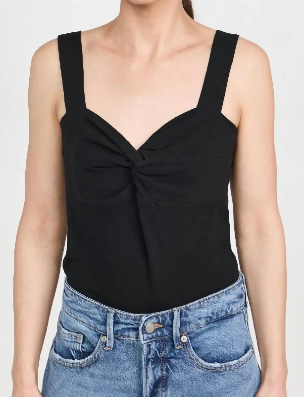 Amazing Deals Mercy Twist Front Tank Top In Jet Black