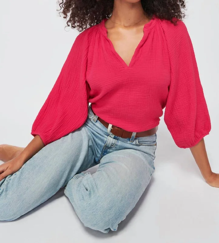 Overstock Mimi Romance Blouse In Pink