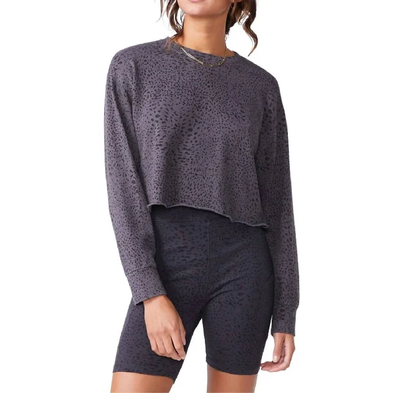 Can't Miss Mini Cheetah Sweatshirt In Vintage Black