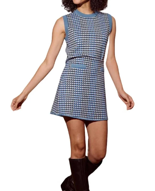 Take Advantage Minnie Knit Top In Blue Multi