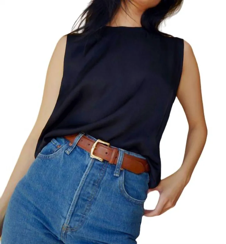 Season Finale Sale Natalia Oversized Muscle Tank Top In Black