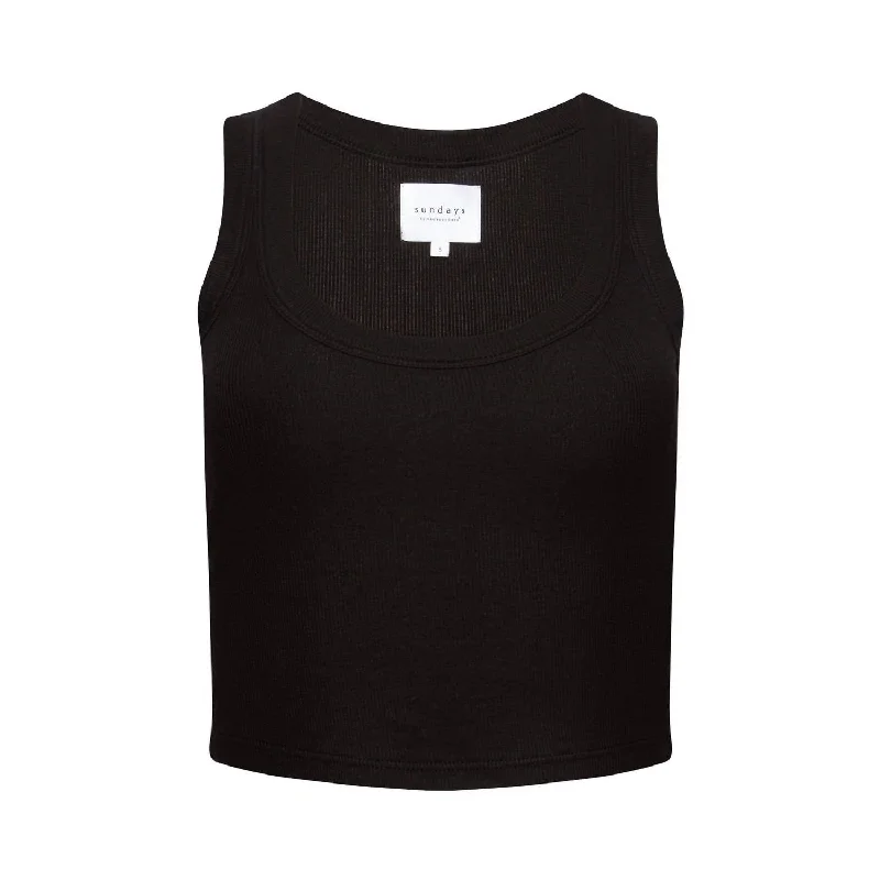 Discount Mania Naz Crop Tank In Black