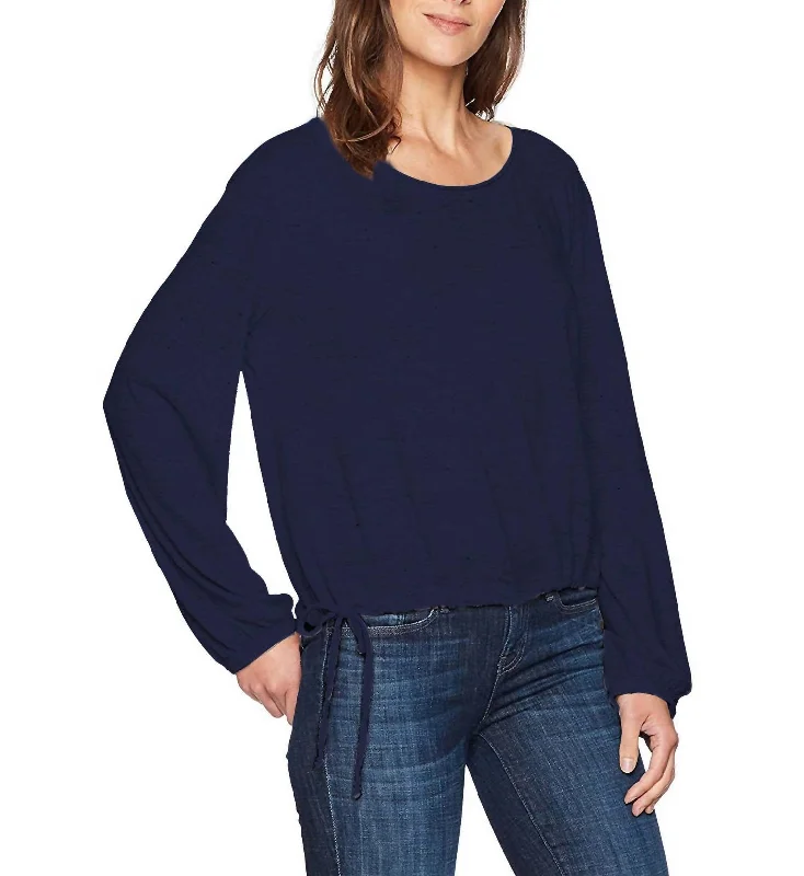Price Drop Nepps Jersey Neck Short Shirt In Night Iris Blue