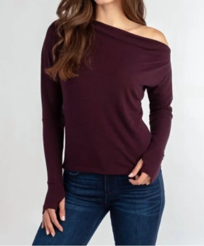 Price Meltdown One Shoulder Top In Plum