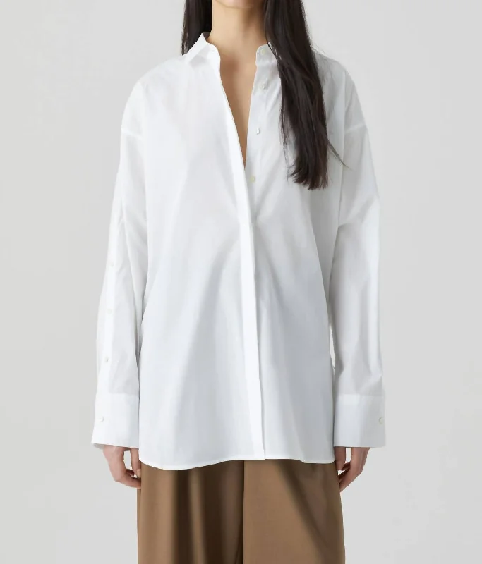 Exclusive Online Offer Organic Cotton Poplin Blouse In White