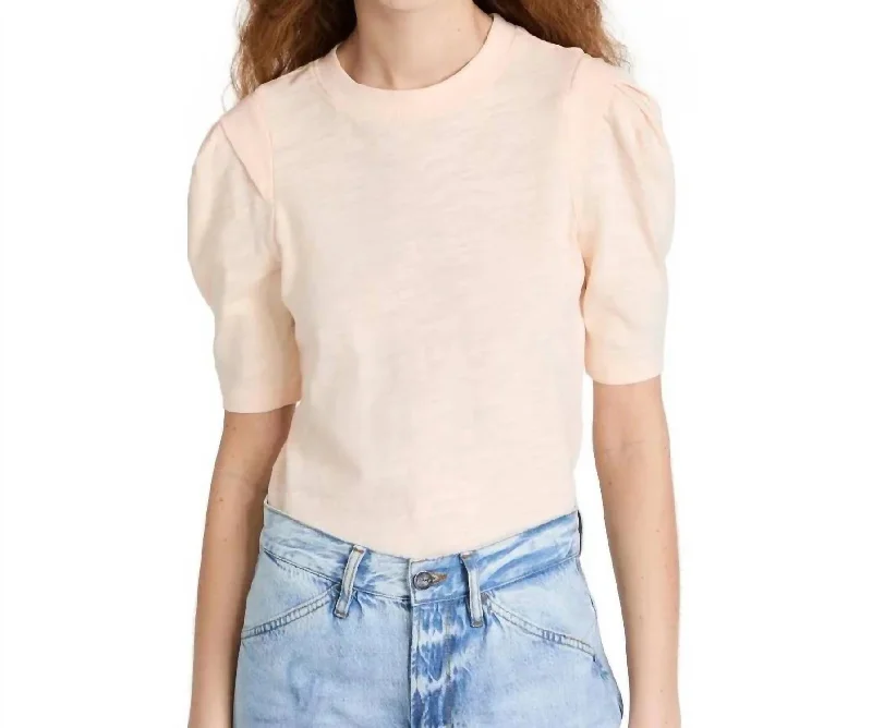 Quick Sale Pleated Panel Tee In Nude Pink