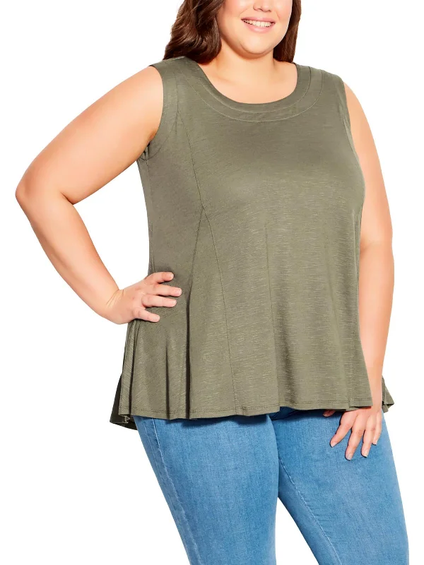 Huge Savings Plus Womens Sleeveless Solid Tank Top