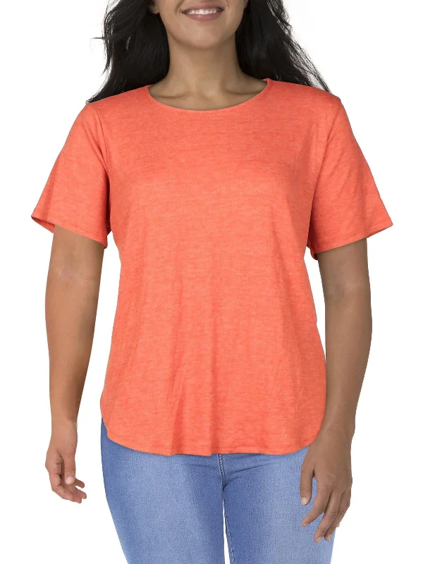 Early Bird Discount Plus Womens Textured Round Neck Thermal Top