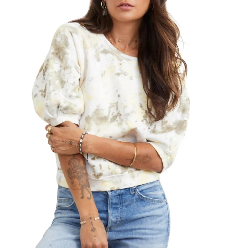 Epic Deals Puff Fleece Sweatshirt In Olive Passion Tie Dye