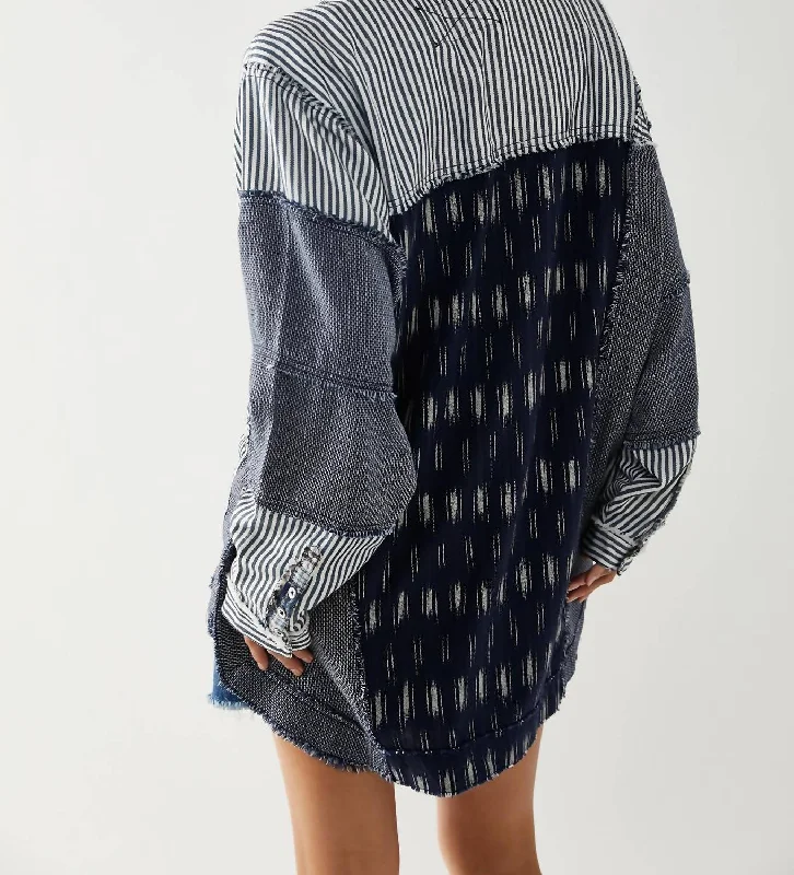 Last Chance Railroad Dreams Top In Indigo Combo