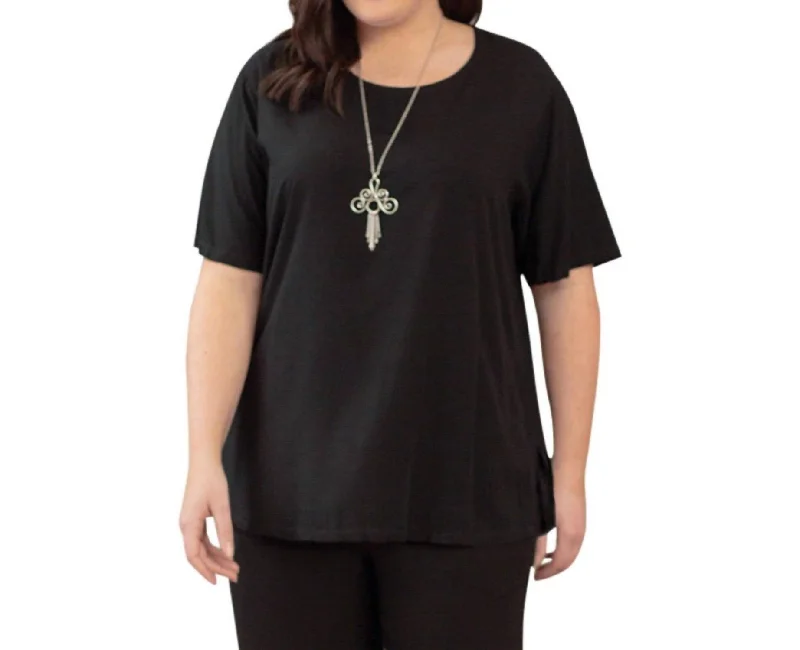 The Best Prices Rayon Short Sleeve Top - Plus In Black