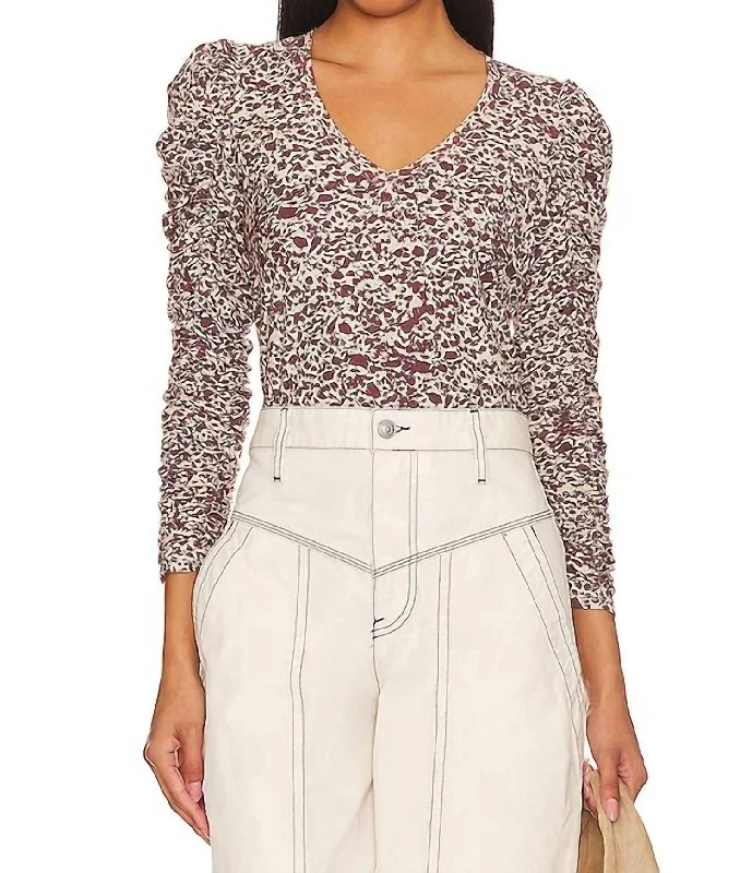 Can't Be Beat Renee Shirred Top In Masquerade