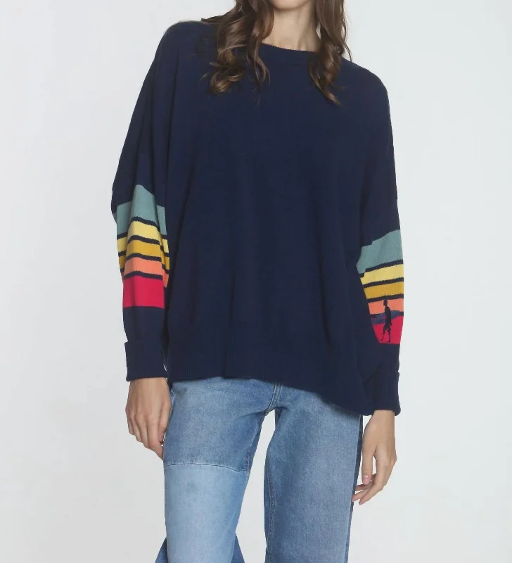 Mega Sale Retro Sweatshirt In Navy Surf Multi