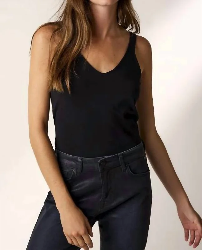 Time-Limited Offer Reversible Cotton Elastane Singlet In Black