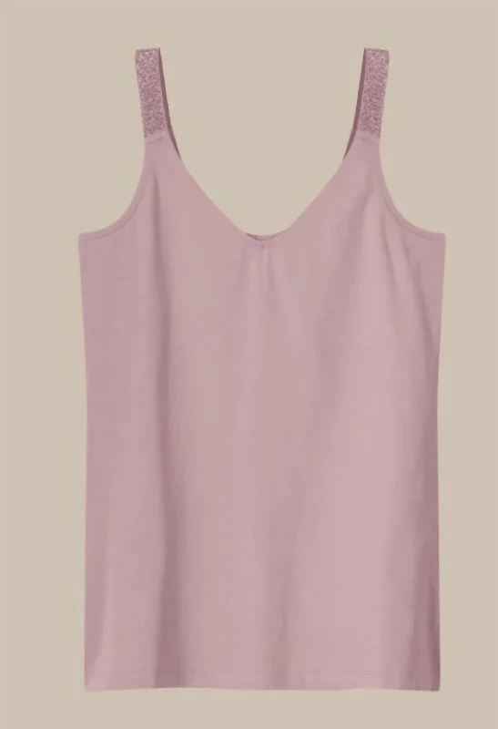Value Deals Reversible Cotton Elastane Singlet In Rose Quartz